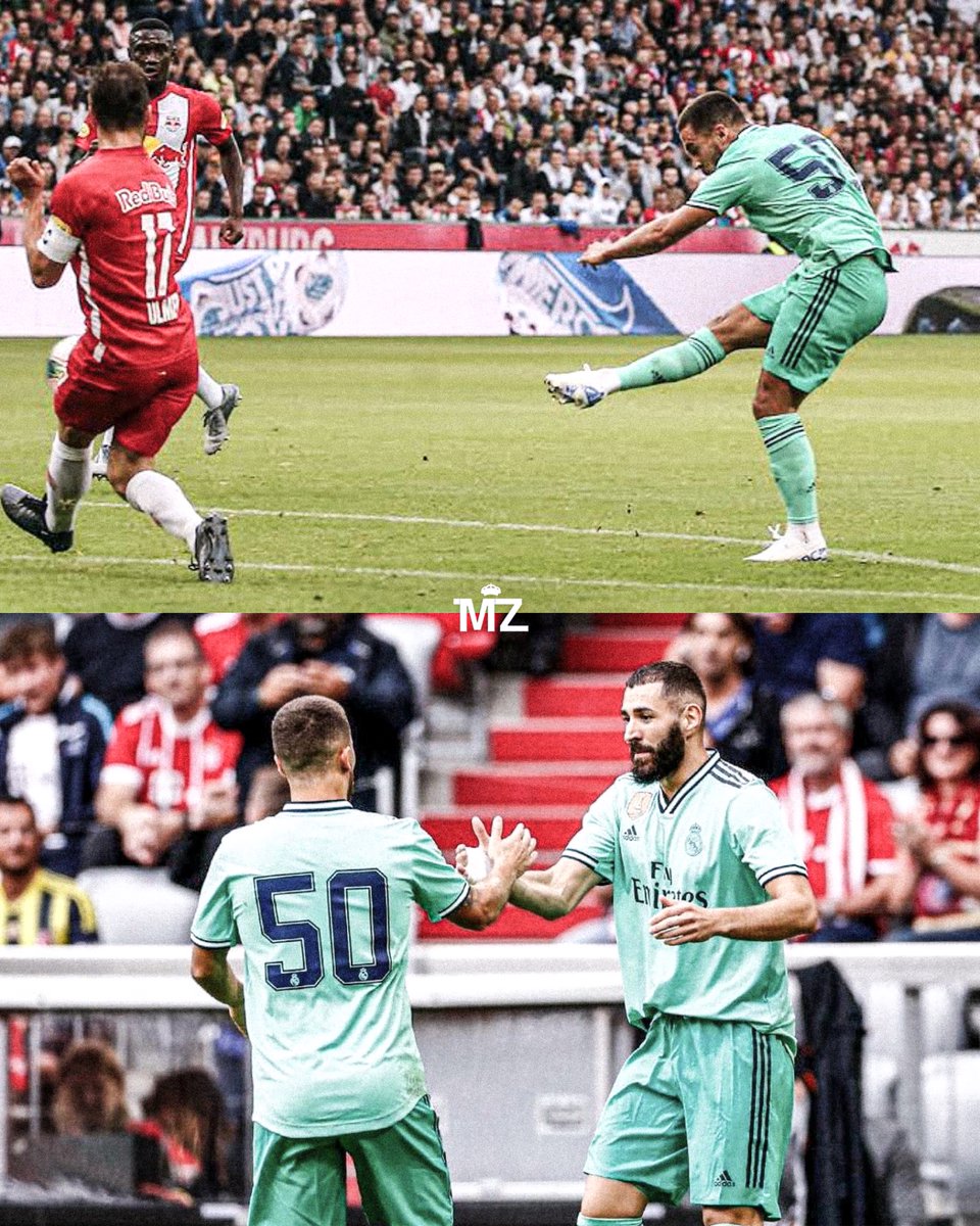 theMadridZone's tweet photo. 📍 Real Madrid and Salzburg have only played once, a 1-0 victory in the 2019 preseason with an Eden Hazard goal. 

And he wore the #50 that game 😂 https://t.co/wHVsUgehKv