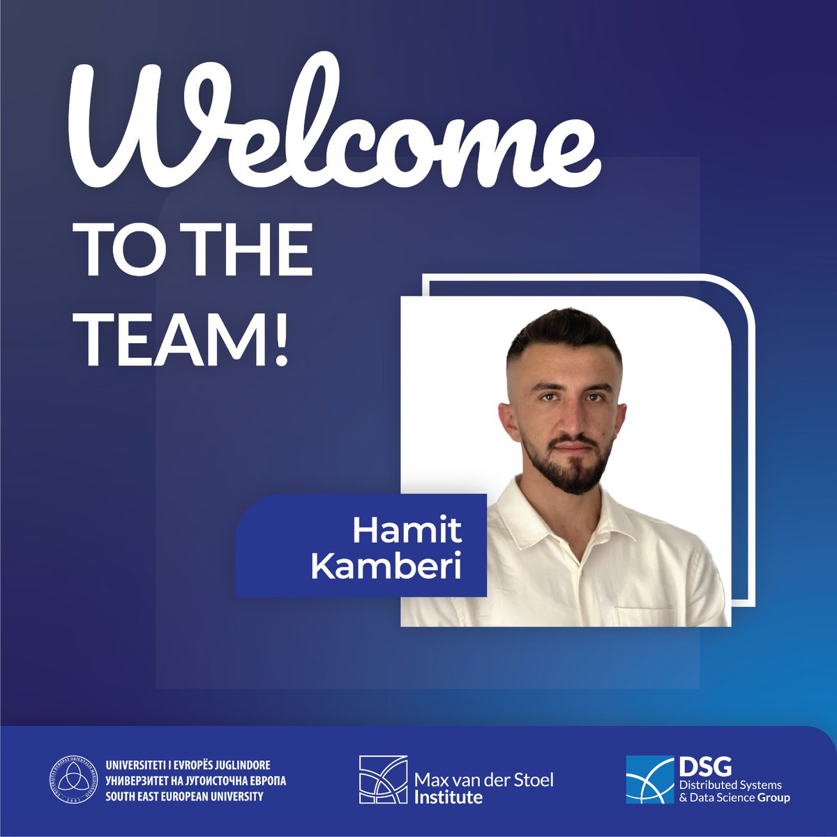 We're excited to welcome Hamit Kamberi to the MVDSI as part of the Distributed Systems and Data Science (DSG) research group! Hamit will contribute to the Challenge EU alliance project. Welcome aboard, Hamit! #MVDSI <a href="/SEEUniversity/">SEE University</a> mvdsi.seeu.edu.mk/projects/chall…