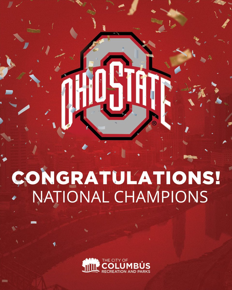 Columbus Rec & Parks (@colsrecparks) on Twitter photo OH-IO! 🌰
Major congratulations to <a href="/OhioStateFB/">Ohio State Football</a>, <a href="/OhioStateDT/">Ohio State Dance Team</a> and <a href="/OSU_SpiritSquad/">Ohio State Cheer Team</a> on their National Championship victories! 🏆 🎉 OH-IO! 🌰
Major congratulations to <a href="/OhioStateFB/">Ohio State Football</a>, <a href="/OhioStateDT/">Ohio State Dance Team</a> and <a href="/OSU_SpiritSquad/">Ohio State Cheer Team</a> on their National Championship victories! 🏆 🎉