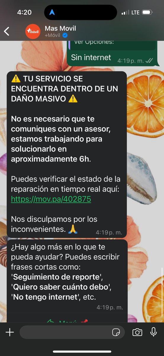 mazii07's tweet photo. 4:22 pm área San Francisco si. Internet, según esto que el daño se soluciona en 6h y que verifique el estado en ese link, adivinen! No existe que burla más grande @MasMovilPanama https://t.co/pl6ApRRZHj