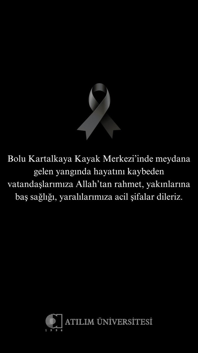 Bolu Kartalkaya Kayak Merkezi’nde meydana gelen yangında hayatını kaybeden vatandaşlarımıza Allah’tan rahmet, yakınlarına baş sağlığı, yaralılarımıza acil şifalar dileriz.