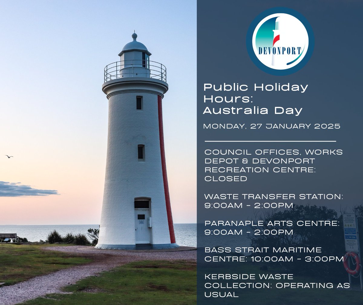 Please be advised of changes to Council’s operating hours as we observe the Australia Day public holiday on Monday 27 January, 2025.