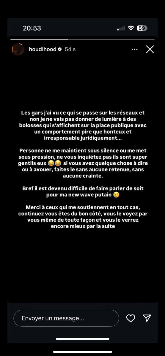 C'est gentil de ta pars aussi de t'être excusé et d'avoir proposé un feat pour régler tout ça 

Il a raison sur une chose, n'ayez pas peur de dire la vérité