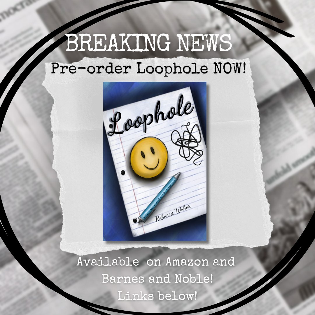 Pre-order my 2nd novel Loophole now, releasing 3/25/25 through <a href="/ArtemesiaGeoff/">Artemesia Publishing</a>!🤩

B&amp;N: barnesandnoble.com/w/loophole-reb…
Amazon: amazon.com/Loophole-Rebec…

#books #preorder #releasedate #kidlit #neurodiversity #ownvoices
