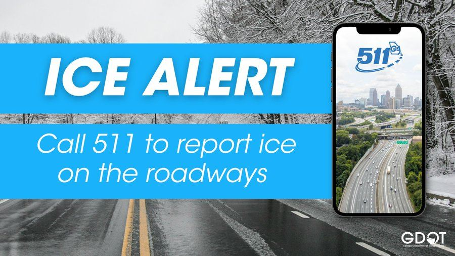 511Georgia's tweet photo. DOOLY CO.- Left lane blocked on I-75 S before exit 112 due to icy roadway conditions.
Slow down & use caution. #DoolyCounty https://t.co/9m9QE1bQmy