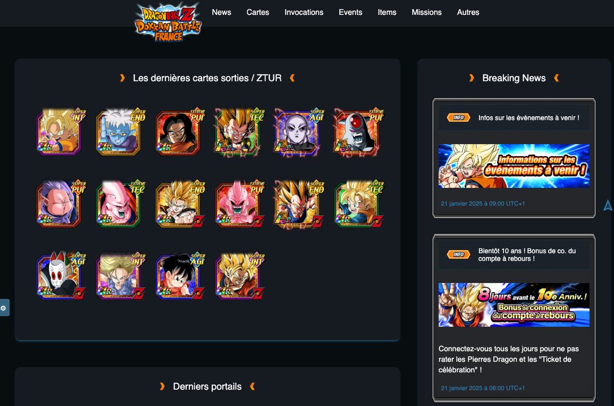 satchfroggy's tweet photo. ✨ MAJ du site ✨

Je vous présente les ajouts / ajustements apportés au site pour les 10 ans de #DokkanBattle ! 

➡️ https://t.co/wvD2vJaKdW

On commence par un léger réarrangement de la page d'accueil (autres maj graphiques à venir)

N'hésitez pas à RT pour le soutien ! https://t.co/9Dr76CxrB8