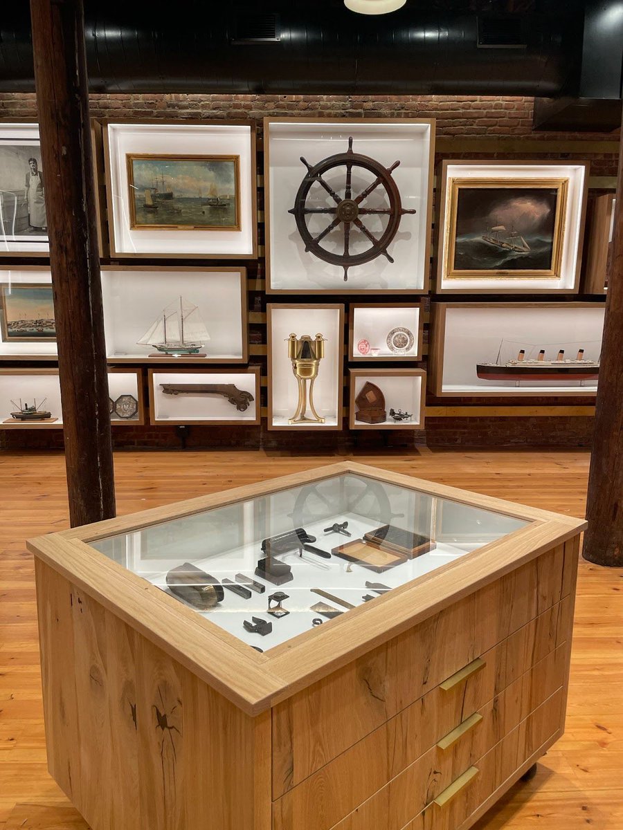 SeaportMuseum's tweet image. The upcoming exhibition #MaritimeCity has been designed to allow visitors to get closer to #History with interactive features. One, are four #FlatFile cabinets that hold artifacts and works on paper to learn about historical arts and crafts techniques. seaportmuseum.org/maritime-city