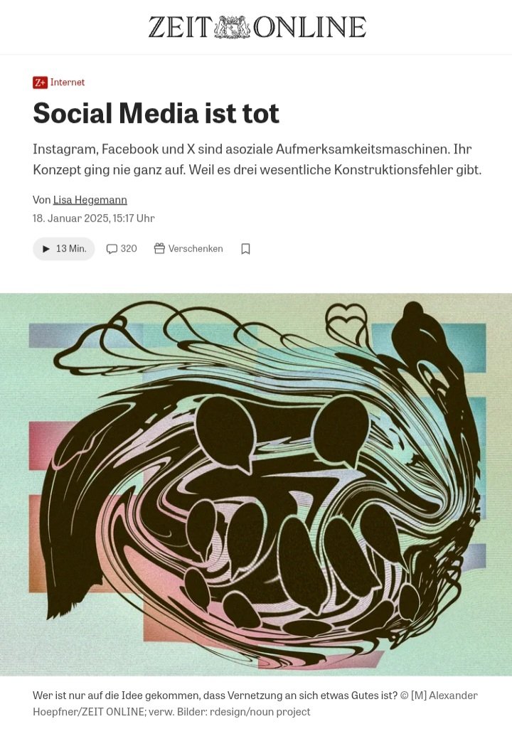 THesmert's tweet photo. @MattheusWehowsk „Instagram, Facebook und X sind asoziale Aufmerksamkeitsmaschinen. Ihr Konzept ging nie ganz auf. Weil es drei wesentliche Konstruktionsfehler gibt.“

https://t.co/lbgYua25ls

#Instagram habe ich nie genutzt, #Facebook kaum, und auf #X poste ich nur noch Aufforderungen zu gehen! https://t.co/MOzIpInHHe