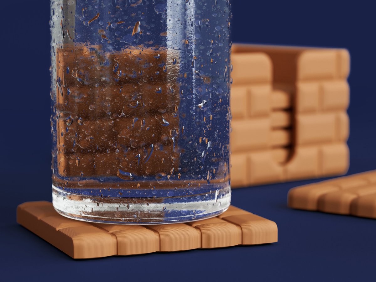 I designed this 3D printed coaster set, but they need cork bases. Any makers with a laser cutter wanna cut some, and I'll pint us each a set of coasters!