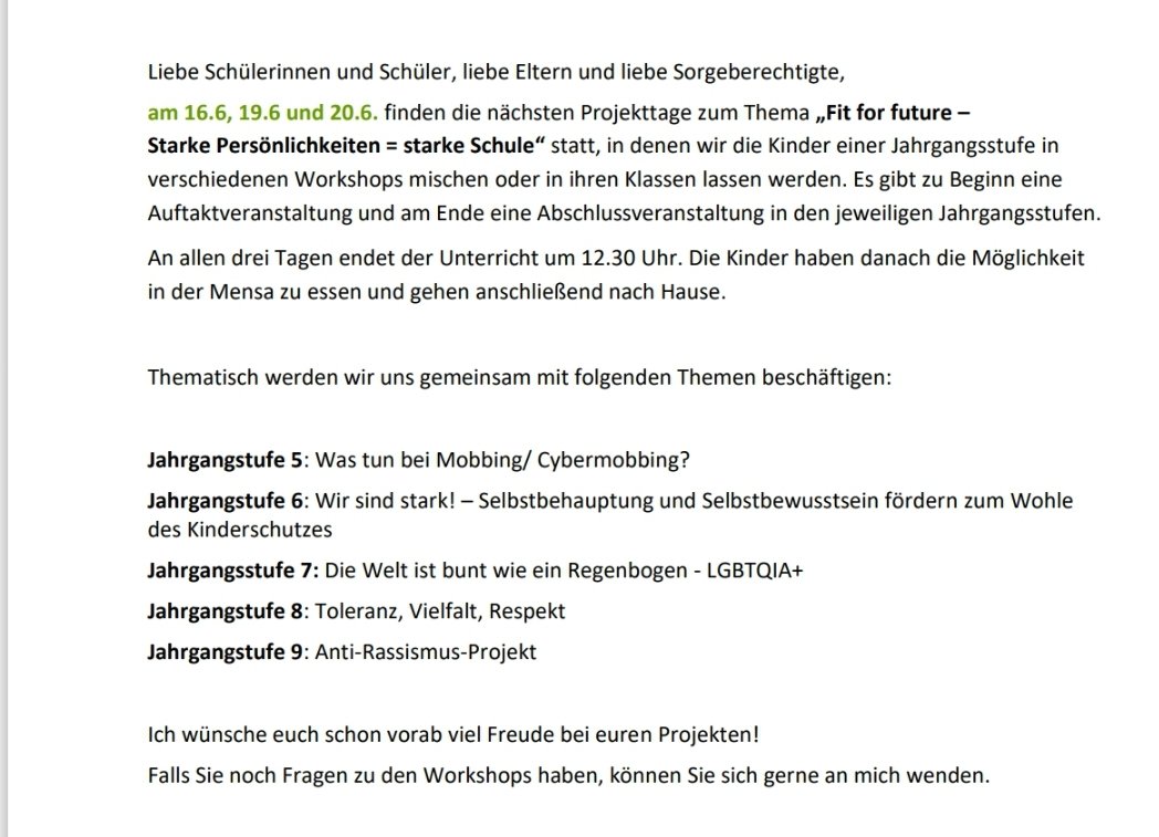 <a href="/zac1967/">Claudio Zanetti</a> Mein Sohn hat glücklicherweise die Schule abgeschlossen. In den letzten zwei Jahren waren das die Projekttage. Projekte im Bereich Handwerk, Hauswirtschaft, Wissenschaft o. Ä. gab es nicht.