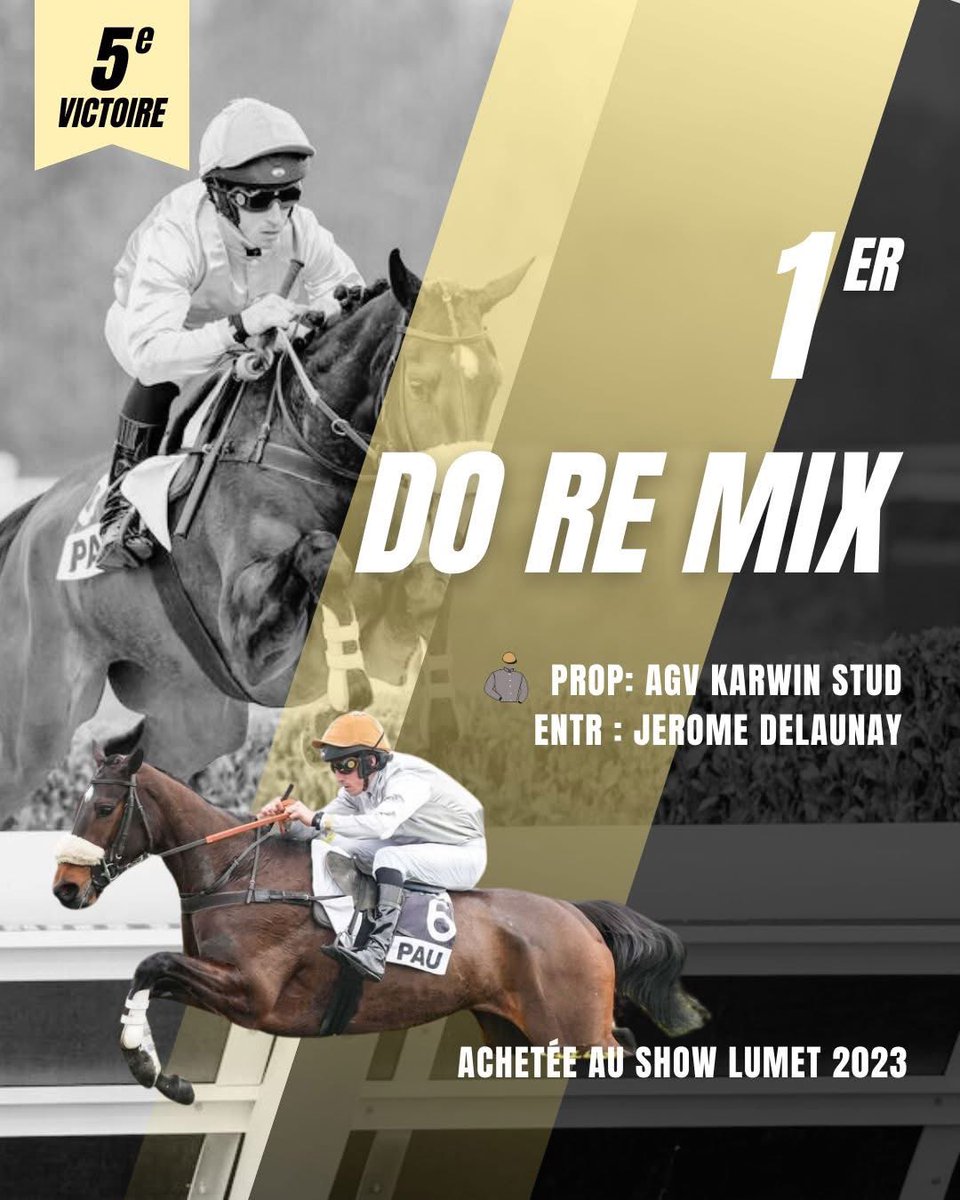 Trotting Bloodstock (@trottingblstock) on Twitter photo ๐ฅ๐๐ข ๐ฅ๐ ๐ ๐๐ซ (Gemix) rรฉalise un vrai tour de force sur <a href="/Hippodrome_Pau/">Hippodrome de Pau</a> associรฉe ร W.Lajon pour l'Ecurie Delaunay.
Elle dรฉmontre son aptitude sur le steeple palois et se dirige dรฉsormais vers la "belle" dans 3 semaines !
๐ Acquise lors du <a href="/ShowLumet/">Show Lumet | Vente de chevaux de courses</a> <a href="/InfoArqana/">ARQANA</a> 2023 ๐ฅ๐๐ข ๐ฅ๐ ๐ ๐๐ซ (Gemix) rรฉalise un vrai tour de force sur <a href="/Hippodrome_Pau/">Hippodrome de Pau</a> associรฉe ร W.Lajon pour l'Ecurie Delaunay.
Elle dรฉmontre son aptitude sur le steeple palois et se dirige dรฉsormais vers la "belle" dans 3 semaines !
๐ Acquise lors du <a href="/ShowLumet/">Show Lumet | Vente de chevaux de courses</a> <a href="/InfoArqana/">ARQANA</a> 2023