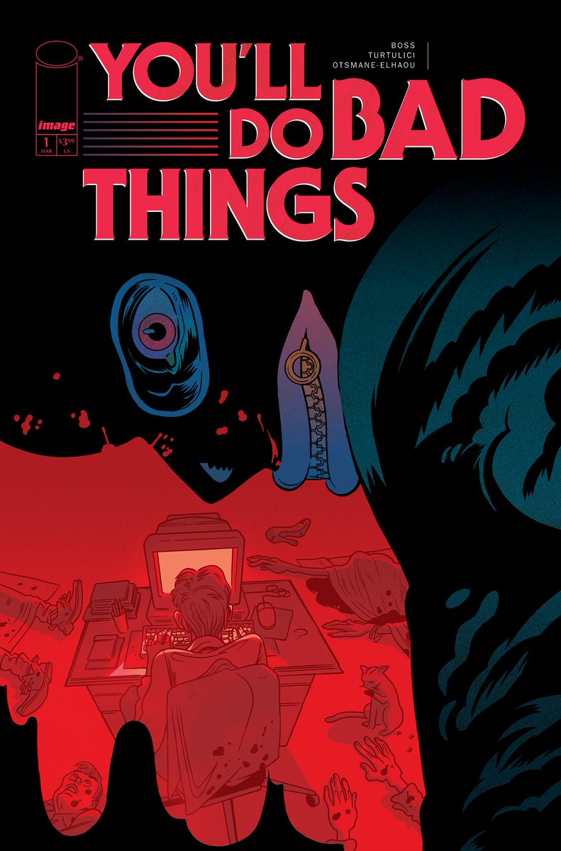 Hokay. I'm bad at this, but I have to start doing it. HELLO I AM WRITING A COMIC BOOK CALLED: 

 "YOU'LL DO BAD THINGS"  

ISSUE 0NE IS OUT ON MARCH 26TH. IT IS A SLASHER/MYSTERY COMIC IN THE VEIN OF THE ITALIAN GIALLO HORROR FILMS OF THE 1970'S. HERE IS THE COVER TO ISSE ONE: