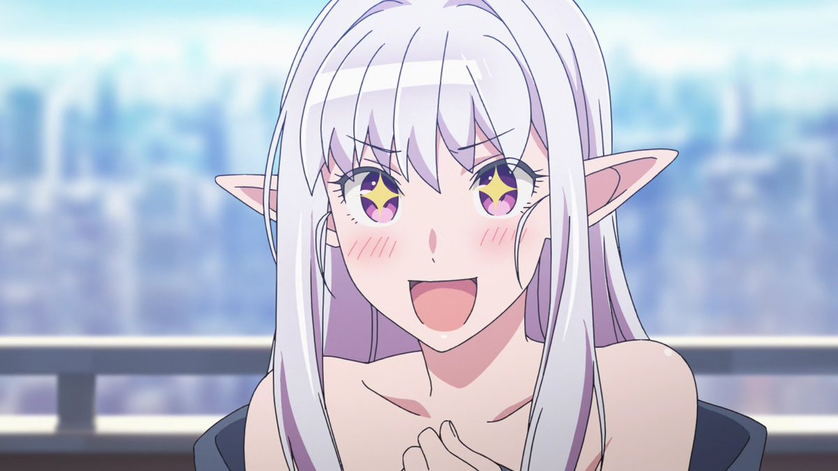 isokot's tweet photo. Nihon e Youkoso Elf-san. Olipa harvinaisen hyväntuulista menoa. Sisältö on puoliksi söpöä punastelua ja puoliksi Japanin ihmeellisen loistavuuden ihastelua, varsinkin ruokapuolella. Kiva, että matkaillaan fantasiamaailman ja Japanin välillä. Viihdyttää, ainakin vielä. https://t.co/9k5d4YgPVg