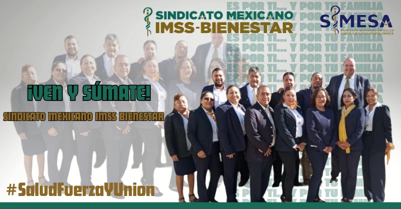 SIMESA_Oaxaca's tweet photo. ¡Ven y Súmate al SINDICATO MEXICANO IMSS BIENESTAR!

Construyamos un sindicalismo más fuerte, democrático y justo. Juntos podemos defender nuestros derechos, mejorar las condiciones laborales y construir un sistema de salud que brinde atención de calidad y calidez a todos. https://t.co/n2caAZYkJm