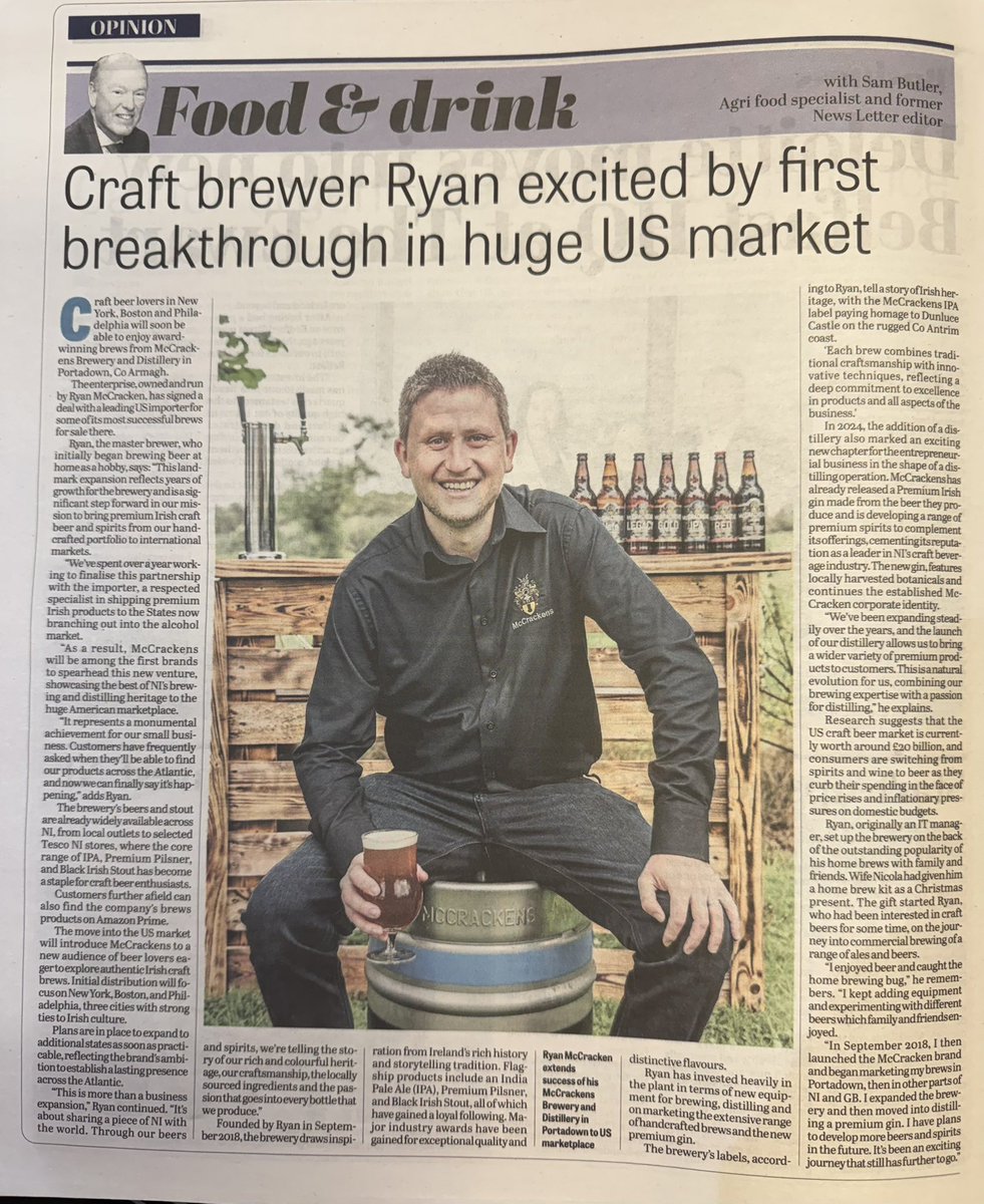 Great article by Sam Butler highlighting our recent success in securing a deal to bring McCrackens to the US this spring! We’re thrilled to take this exciting step and share our passion for craft beer with a whole new audience. 🍻

#CraftBeer #McCrackens #McCrackensGoesGlobal