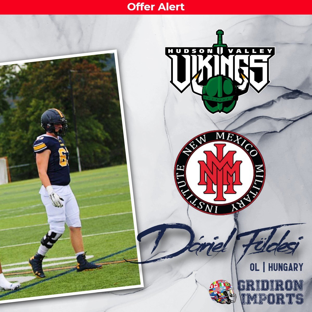 Gridiron Imports Foundation (@gridironimports) on Twitter photo Congrats to <a href="/FoldesiDaniel/">Daniel Földesi</a> on his junior college offers from <a href="/HVCCFootball/">Succeed and Proceed!!!</a> and <a href="/NMMI/">NMMI</a>
<a href="/TPridefootball/">Trinity-Pawling Football</a> <a href="/FehervarEnth/">Fehérvár Enthroners</a>
<a href="/BrianSpapens/">Coach Brian Spapens</a> <a href="/GIfootballChris/">Chris Adamson</a> Congrats to <a href="/FoldesiDaniel/">Daniel Földesi</a> on his junior college offers from <a href="/HVCCFootball/">Succeed and Proceed!!!</a> and <a href="/NMMI/">NMMI</a>
<a href="/TPridefootball/">Trinity-Pawling Football</a> <a href="/FehervarEnth/">Fehérvár Enthroners</a>
<a href="/BrianSpapens/">Coach Brian Spapens</a> <a href="/GIfootballChris/">Chris Adamson</a>