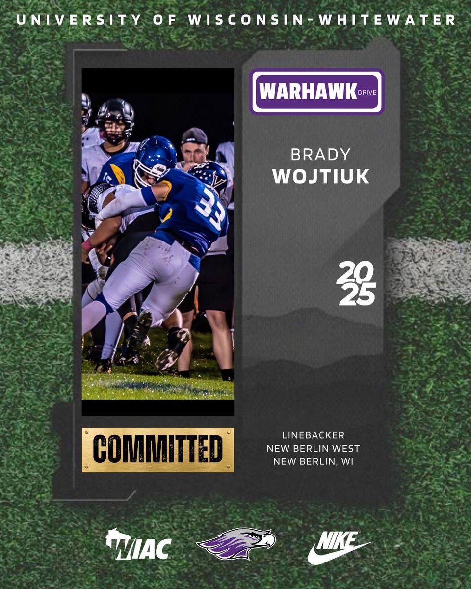 Brady Wojtiuk (@wojtiuk_brady) on Twitter photo I’m glad to announce that I have decided to commit to <a href="/UWWhitewater/">UW-Whitewater</a> and I want thank <a href="/CoachMartin36/">Beau Martin</a> for the opportunity. <a href="/NBWFOOTBALL/">Viking Football</a> I’m glad to announce that I have decided to commit to <a href="/UWWhitewater/">UW-Whitewater</a> and I want thank <a href="/CoachMartin36/">Beau Martin</a> for the opportunity. <a href="/NBWFOOTBALL/">Viking Football</a>