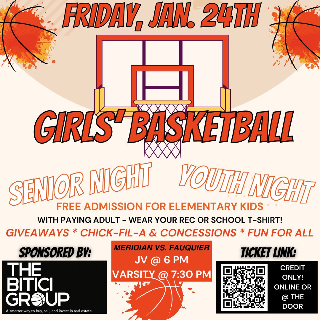 Schedule Update: 

Today’s game hosting Warren Co has been rescheduled to Feb 10th.

Wed Jan 22: We travel to Kettle Run to take on the Cougars.

Fri Jan 24: We host Fauquier!  It’s Youth Night &amp; Senior Night all wrapped into one! 

 <a href="/MeridianMstangs/">Meridian High School</a> <a href="/MHSSports121/">Mustang Athletics</a> <a href="/FCCPS/">Falls Church City Public Schools</a>