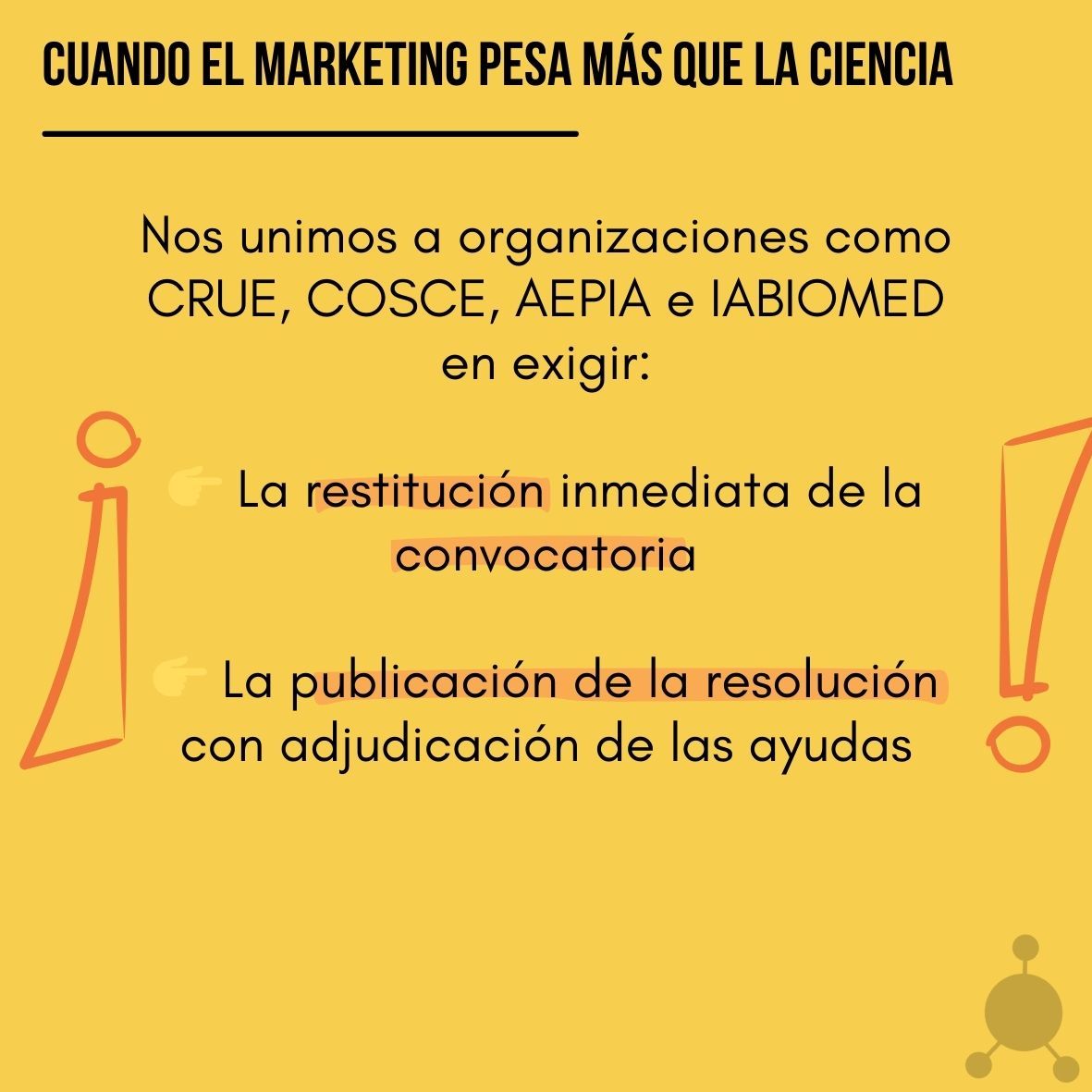 FJI-PRECARIAS (@fjiprecarios) on Twitter photo Nos unimos a organizaciones como @Crueuniversidad, <a href="/COSCEorg/">Confederación de Sociedades Científicas de España</a>, AEPIA y @SIAbiomed en exigir:
👉 La restitución inmediata de la convocatoria
👉 La publicación de la resolución con adjudicación de las ayudas Nos unimos a organizaciones como @Crueuniversidad, <a href="/COSCEorg/">Confederación de Sociedades Científicas de España</a>, AEPIA y @SIAbiomed en exigir:
👉 La restitución inmediata de la convocatoria
👉 La publicación de la resolución con adjudicación de las ayudas