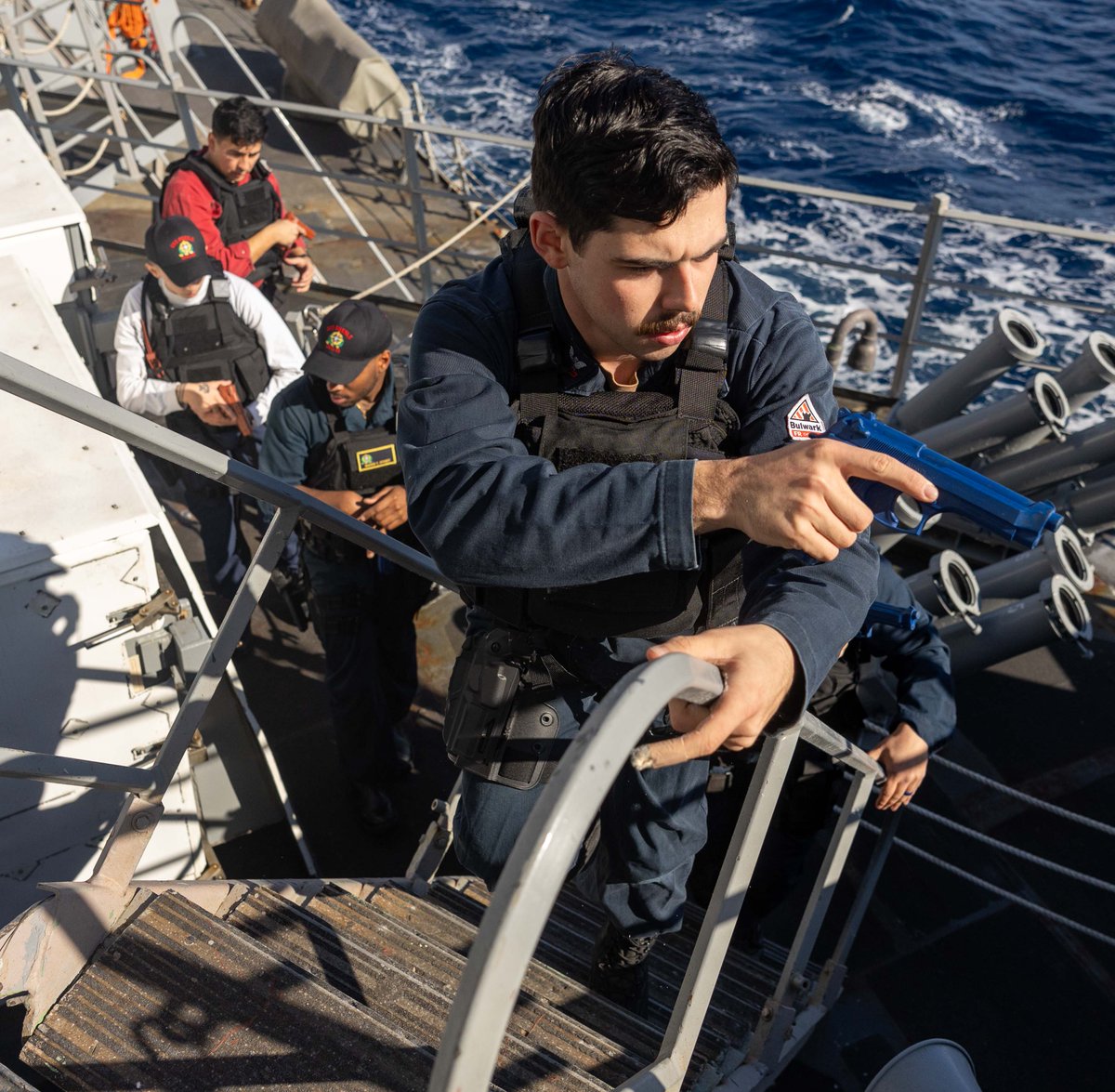 USNavy's tweet photo. #USNavyPhotosoftheDay:
1οΈβ£ #USSNimitz #FLTOPS in Pacific Ocean @US3rdFleet
2οΈβ£ ABHAN Godeaux stands watch aboard #USSCarlVinson@CVN70, 3οΈβ£ #USSPreble #VBSS drill and
4οΈβ£ @USMC #VMFA242 #FLTOPS aboard #USSAmerica #LHA6 in @US7thFleet
#AmericasNavy250
π https://t.co/aZddB6hxYf https://t.co/idEc9dtxIk
