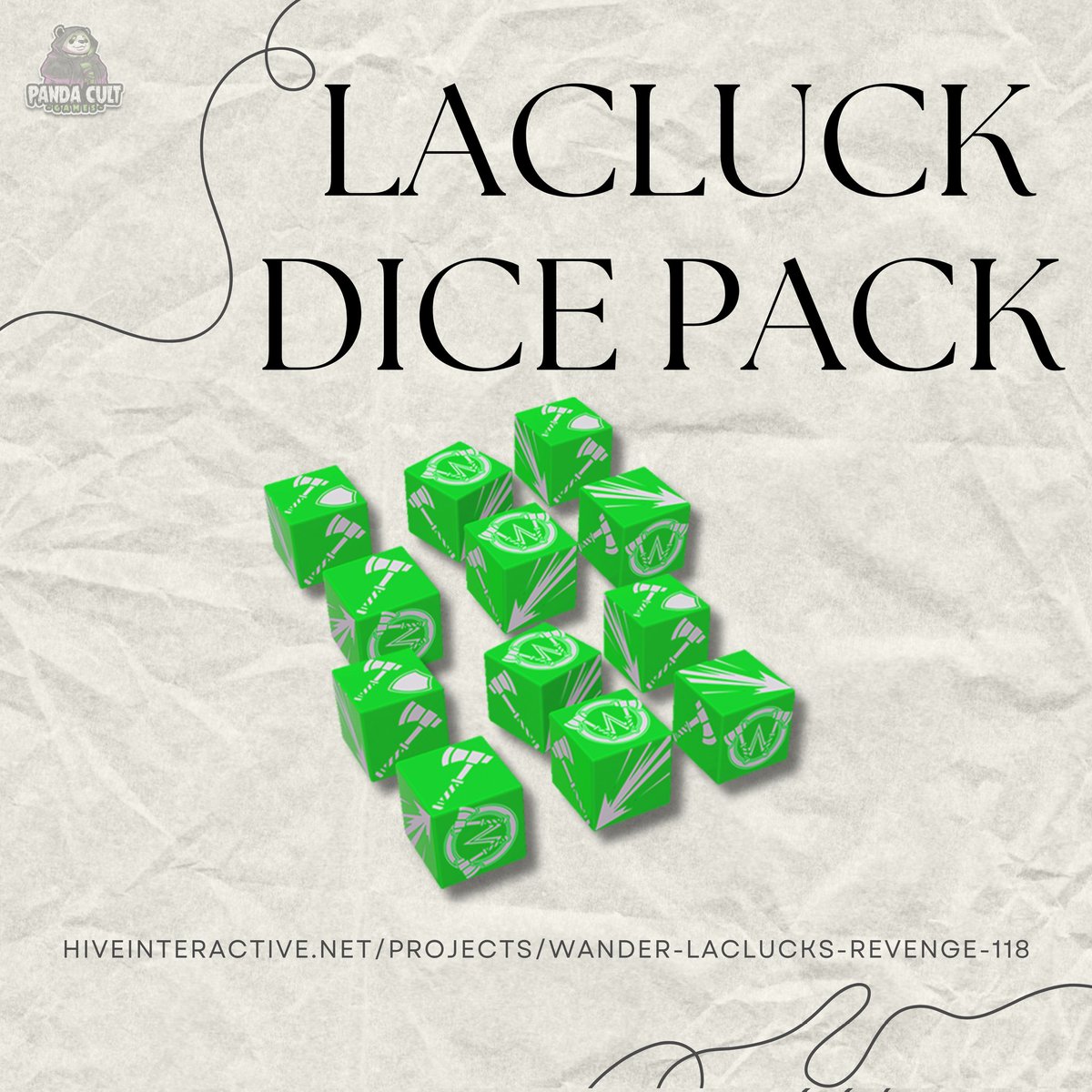 🎲 New limited run dice set: 12 translucent LaCluck Dice. The Crit symbol has been replaced with the Wanderer's Guild crest! Be sure to add it to your pledge before January 24th!

hiveinteractive.net/projects/wande…