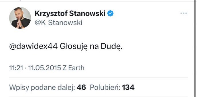 PILNE24's tweet photo. Dziś Stanowski potwierdził kandydowanie w wyborach prezydenckich. Warto pamiętać, że w 2015 roku Stanowski publicznie wspierał kandydaturę Dudy na prezydenta, a w 2018 otrzymał od Dudy nagrodę. 

Fan najbardziej marionetkowego prezydenta w historii mówił dziś o ,,marionetkowości’’ obecnych kandydatów. Hipokryta i obłuda.