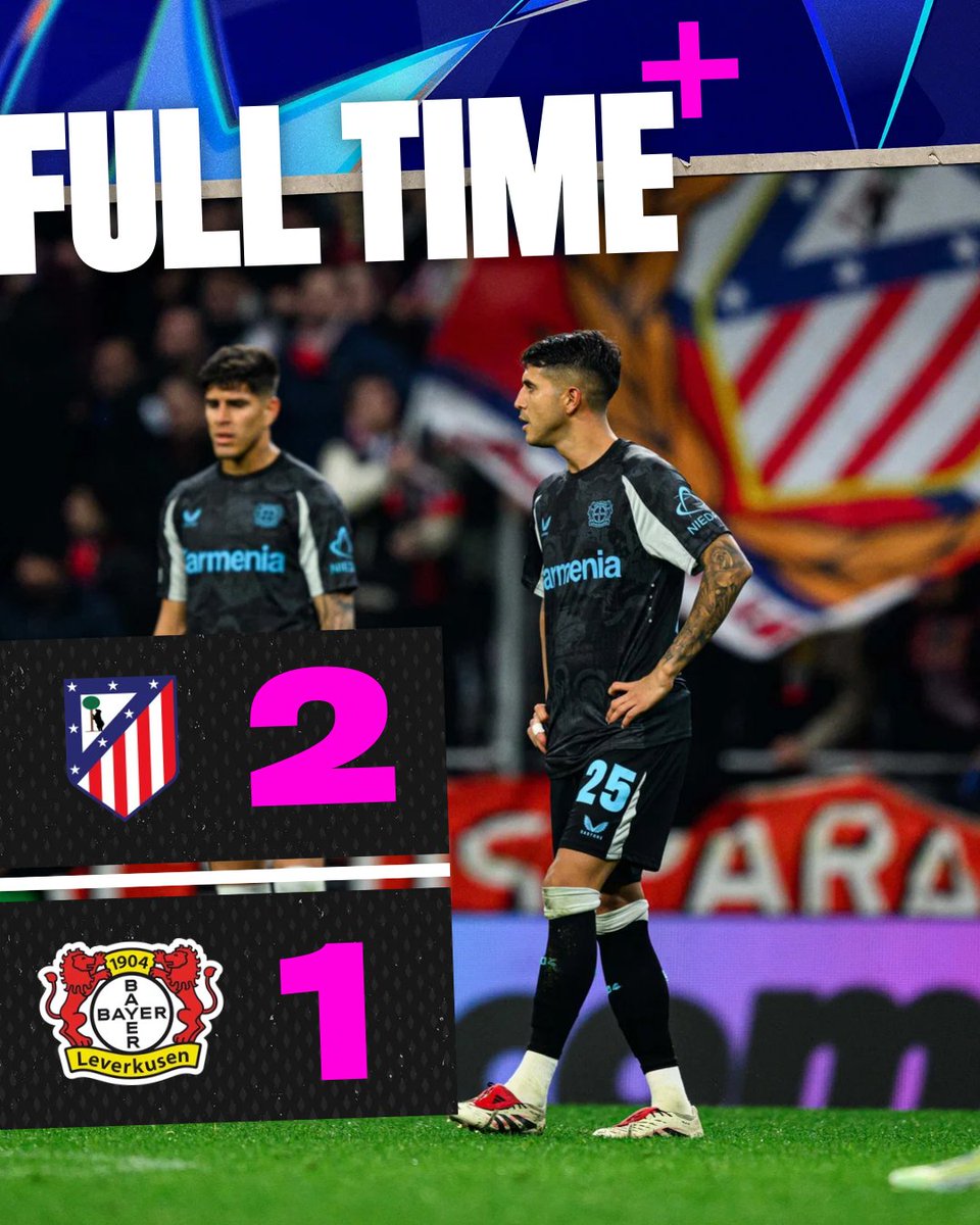 GioSchick's tweet photo. DEFAITE 2-1

♦️Comme l'aurait dis Karim Benzema : "Douloureuse est la défaite, mais magnifique sera la revanche."

LE MATCH STRATOSPHERIQUE DE PATRIK SCHICK N'A PAS SUFFI
MAIS ON REVIENDRA 🔥

#AtletiB04 #Bayer04 #BayerLeverkusen
#ldc
#UCL #Barca #AtleticoMadrid #wirtz https://t.co/Kj4TUTYIf0