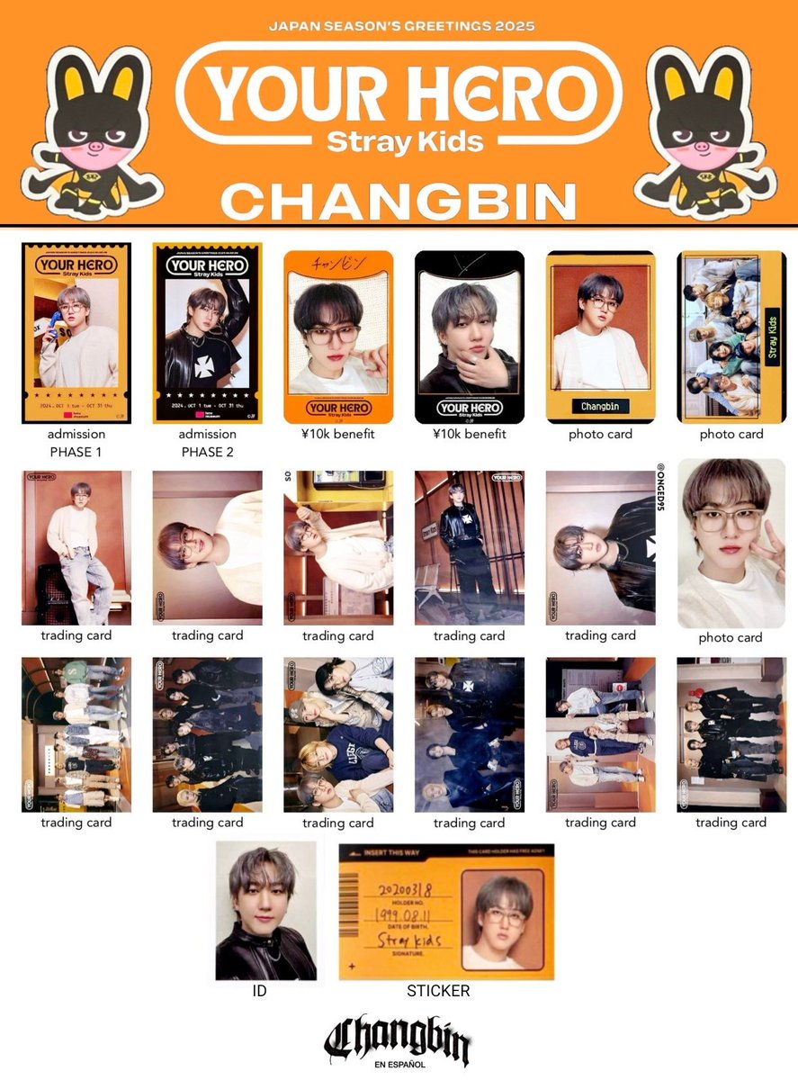 CHANGBIN_ENESP's tweet photo. 🧡| Lista de pcs de #Changbin de "Your Hero 2025 Japan Season's Greetings"
#StrayKids #스트레이키즈 #YourHero https://t.co/CHq0KUqIvN
