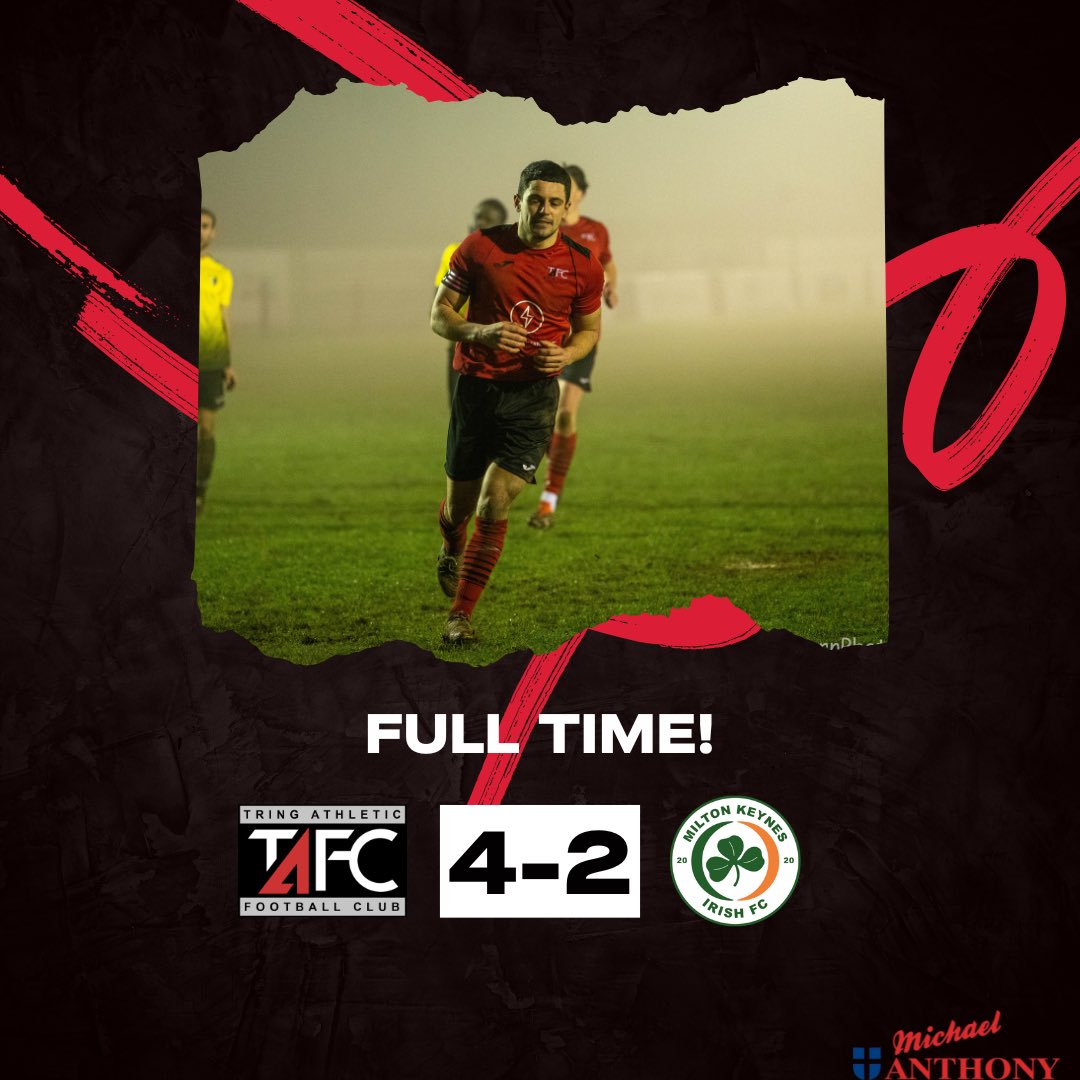 YES!!

Goals from Max, Shepherd, Kieren and an OG inflict MK Irish first defeat of the season!

GET IN THERE!!

𝗖𝗢𝗠𝗘 𝗢𝗡 𝗧𝗥𝗜𝗡𝗚 𝗔𝗧𝗛𝗟𝗘𝗧𝗜𝗖! 🔴⚫️