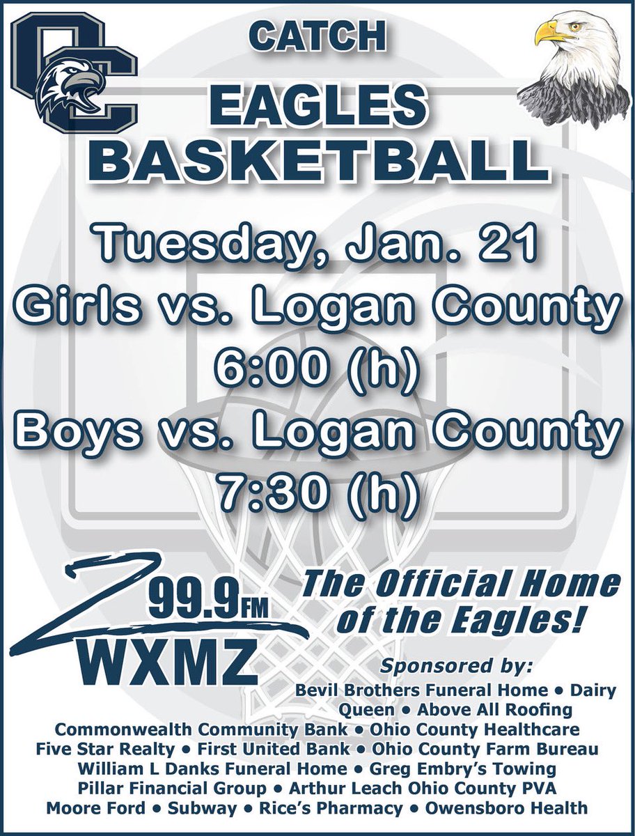 Tonight on <a href="/WXMX999/">WXMX</a> ! <a href="/ohiocobball/">Ohio County Basketball</a>  <a href="/OhioCountyHS/">Ohio County HS</a>