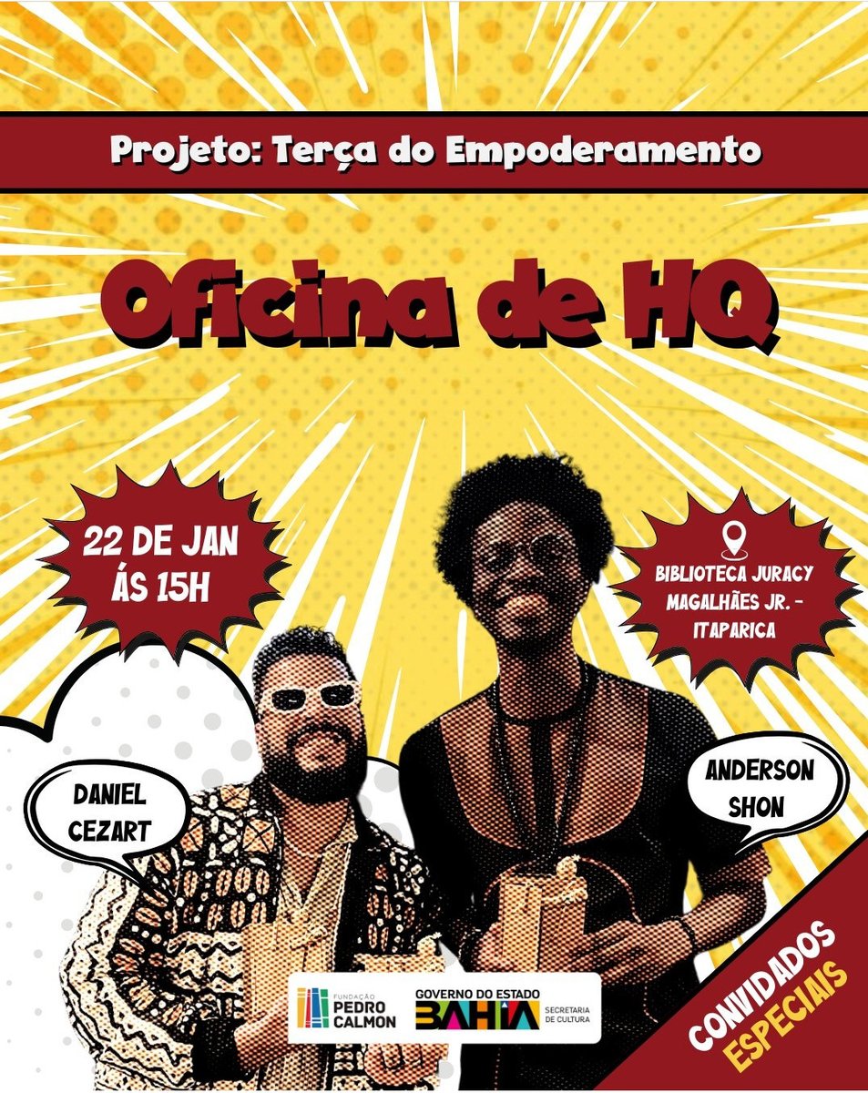 Amanhã, eu e <a href="/AndersonShon2/">AndersonShon</a> vamos dar uma oficina supimpa, dando dicas para turma, de como contar histórias através dos quadrinhos.