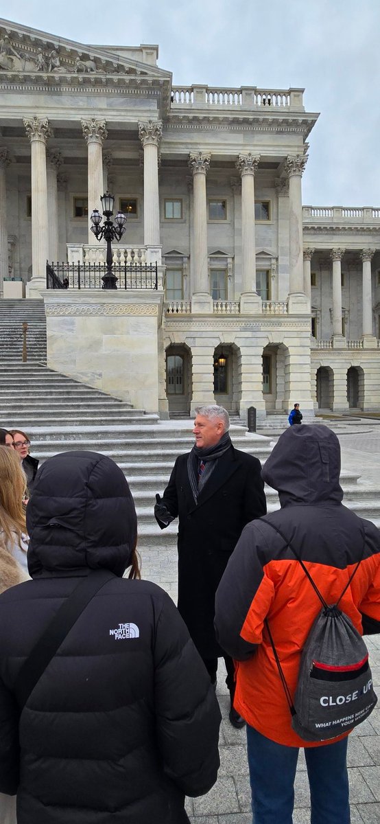 msmanmc's tweet photo. Our new senator  skipped out on our scheduled meeting. I guess FaceTime is a cool consolation prize? Nvm the fact my 19  students were already shut out of  inaug. festivities. S/O to Rep Downing who froze his butt off with us to meet/ talk. As per usual Daines' office was great. https://t.co/AilN0H38Mv