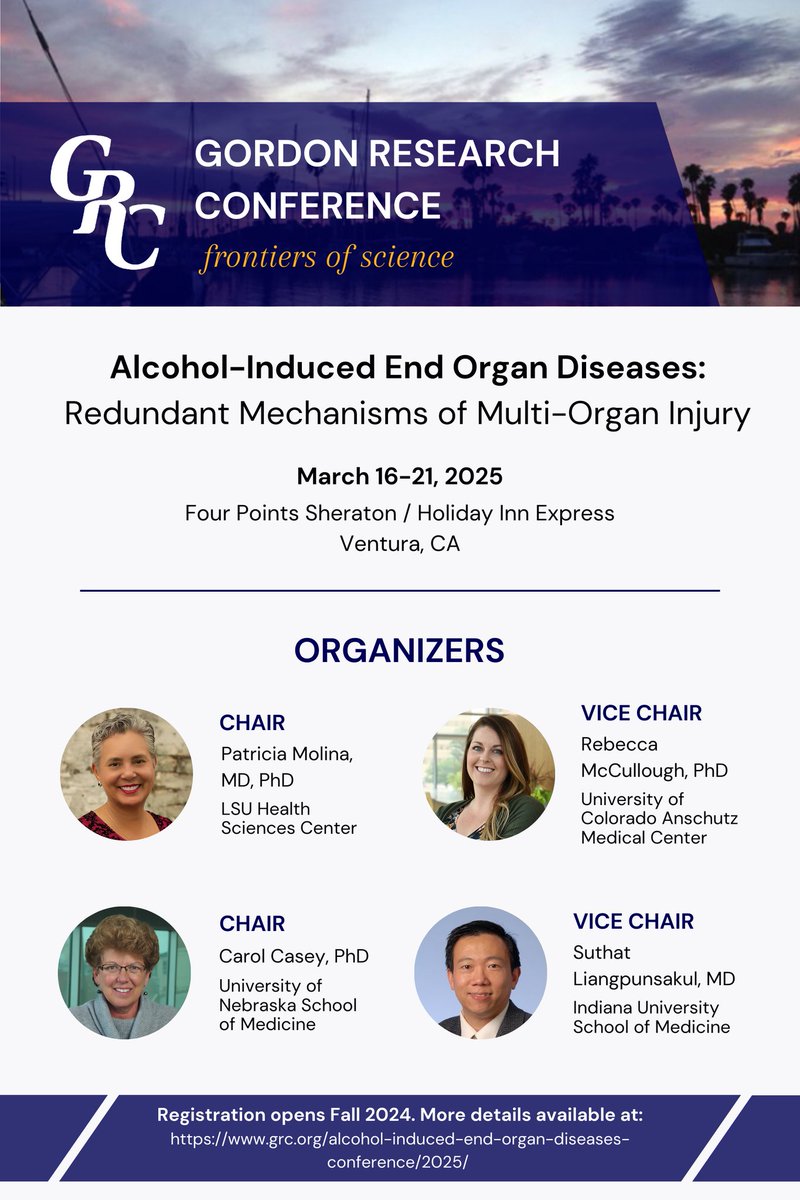 Dr. Becky McCullough (@beckylmcc) on Twitter photo The GRC/GRS on Alcohol-induced End Organ Damage is coming up fast! There are registration spots still available and many opportunities for early-career researchers to meet experts in the field! Special thanks to <a href="/NIAAAnews/">NIAAA News</a> for our R13 to support trainees and our generous donors! The GRC/GRS on Alcohol-induced End Organ Damage is coming up fast! There are registration spots still available and many opportunities for early-career researchers to meet experts in the field! Special thanks to <a href="/NIAAAnews/">NIAAA News</a> for our R13 to support trainees and our generous donors!