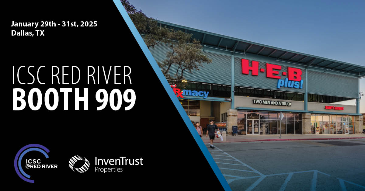 We're heading to ICSC Red River in Dallas, TX! 🏙️ Stop by booth #909 from Jan 29-31, 2025, to meet our team and learn more about our outstanding Texas portfolio. Let's connect!  
ow.ly/t3Zv50UKyzy
#ICSC #ICSCRedRiver #Networking