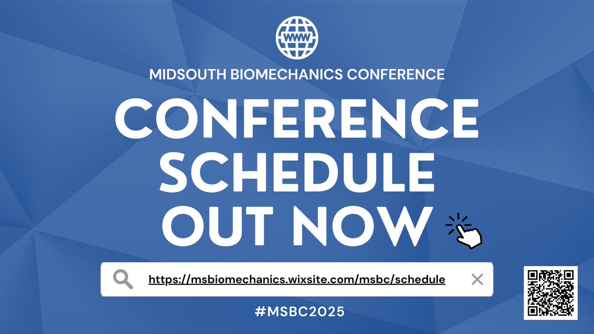 🚨 The #MSBC2025 Conference Schedule is OUT! 🎉

Register now, plan your days, explore exciting sessions, &amp; get ready to connect with top minds in biomechanics. 🧠💪

📅 View the schedule now: msbiomechanics.wixsite.com/msbc/schedule

#Biomechanics #Conference #Research
