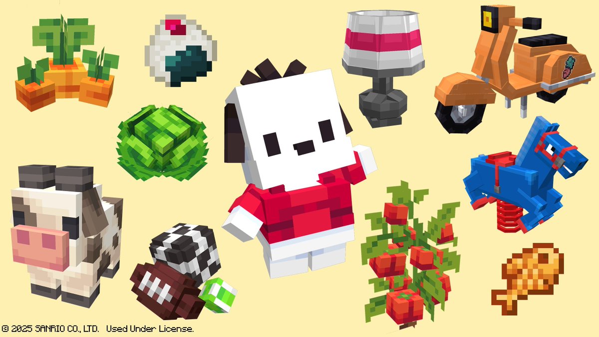 minecraftjapan's tweet photo. サンリオキャラクターズの
世界に飛び込みましょう！🎀

ハローキティをはじめとする
サンリオキャラクターたちと一緒に
畑で作物を育てたり動物を飼ったり🌱🐖

可愛い家具でおうちを装飾して
卵探しゲームやカボチャ彫りなど🎃
季節感のあるイベントを楽しみましょう💖
https://t.co/ay6bNsGYKY https://t.co/Fuvp9ZR77C