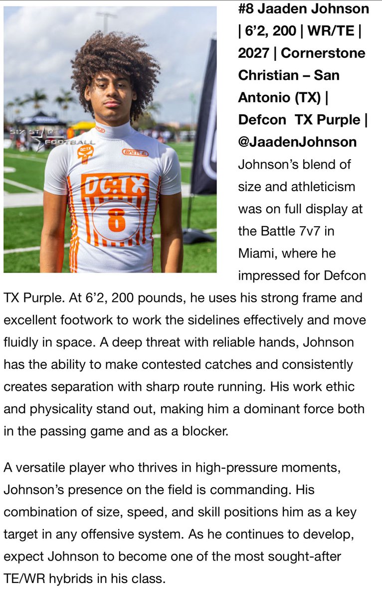 Jaaden Johnson (@jaadenjohnson) on Twitter photo I appreciate the write up. Just getting started. #agtg <a href="/coach9cg/">Clayton Guillory</a> <a href="/kcolesports/">Kimberly Cole</a> <a href="/CornerstoneFB/">Cornerstone Warrior Football</a> <a href="/_RL_Martin/">R.L. Martin</a> <a href="/MikeM_Scout/">๐๐๐๐ ๐๐ ๐ฃ๐ฃ๐๐ค ๐๐ฃ</a> <a href="/JButler_210/">Josh Butler</a> <a href="/BDammone/">Along The Wire</a> <a href="/samspiegs/">Sam Spiegelman</a> <a href="/TomLoy247/">Tom Loy</a> <a href="/KoreenBurch/">Koreen Burch</a> <a href="/ChadSimmons_/">ChadSimmons</a> <a href="/247Sports/">247Sports</a> <a href="/sixstarfootball/">Six Star Football | PLUS+</a> <a href="/On3sports/">On3</a> I appreciate the write up. Just getting started. #agtg <a href="/coach9cg/">Clayton Guillory</a> <a href="/kcolesports/">Kimberly Cole</a> <a href="/CornerstoneFB/">Cornerstone Warrior Football</a> <a href="/_RL_Martin/">R.L. Martin</a> <a href="/MikeM_Scout/">๐๐๐๐ ๐๐ ๐ฃ๐ฃ๐๐ค ๐๐ฃ</a> <a href="/JButler_210/">Josh Butler</a> <a href="/BDammone/">Along The Wire</a> <a href="/samspiegs/">Sam Spiegelman</a> <a href="/TomLoy247/">Tom Loy</a> <a href="/KoreenBurch/">Koreen Burch</a> <a href="/ChadSimmons_/">ChadSimmons</a> <a href="/247Sports/">247Sports</a> <a href="/sixstarfootball/">Six Star Football | PLUS+</a> <a href="/On3sports/">On3</a>