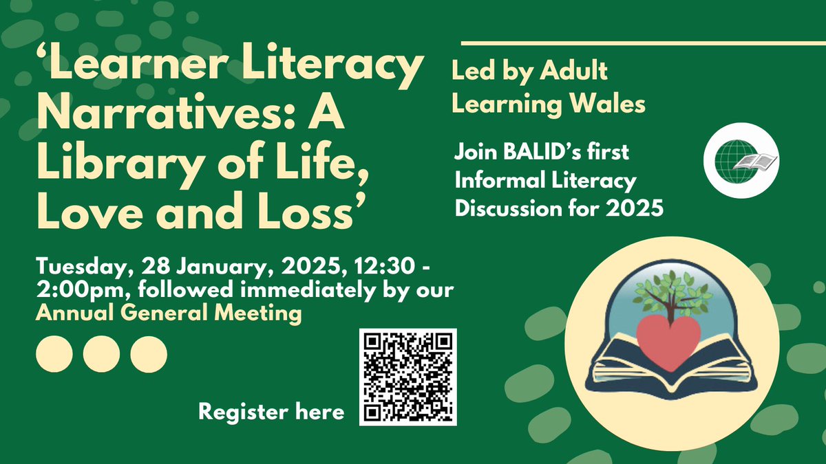 Looking forward to <a href="/BALID_literacy/">BALID</a>’s first Informal Literacy Discussion, “Learner Literacy Narratives: a library of life, love &amp; loss”, 28 January, 12:30-2pm. Join us!

sil.zoom.us/meeting/regist…
