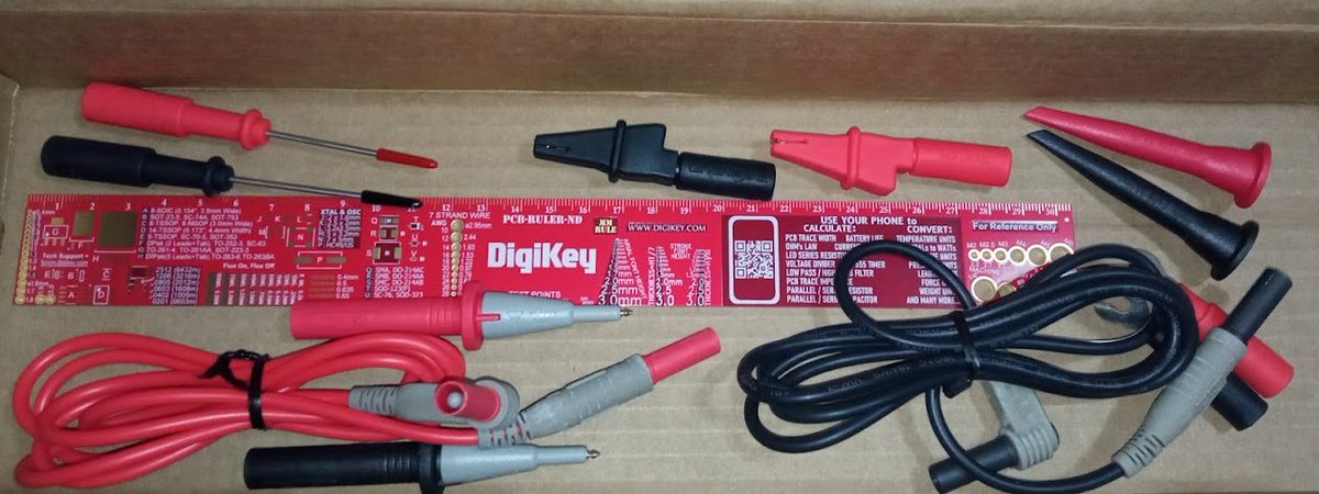 efhc12's tweet photo. Muchas Gracias @digikey por mis regalos de #DigiWish
Thank you very much @digikey for my #DigiWish prizes.
#EFHC #pcbruler #testprobes https://t.co/j7TpL2W4uQ