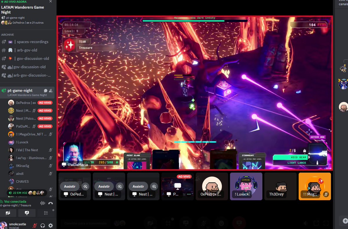 Game Nigth na <a href="/TreasureDAO_BR/">Treasure Português ✨</a> 

Jogando <a href="/Wanderers/">Wanderers</a> 🚀🚀

Too the moon <a href="/TheNest_DAO/">The Nest</a>