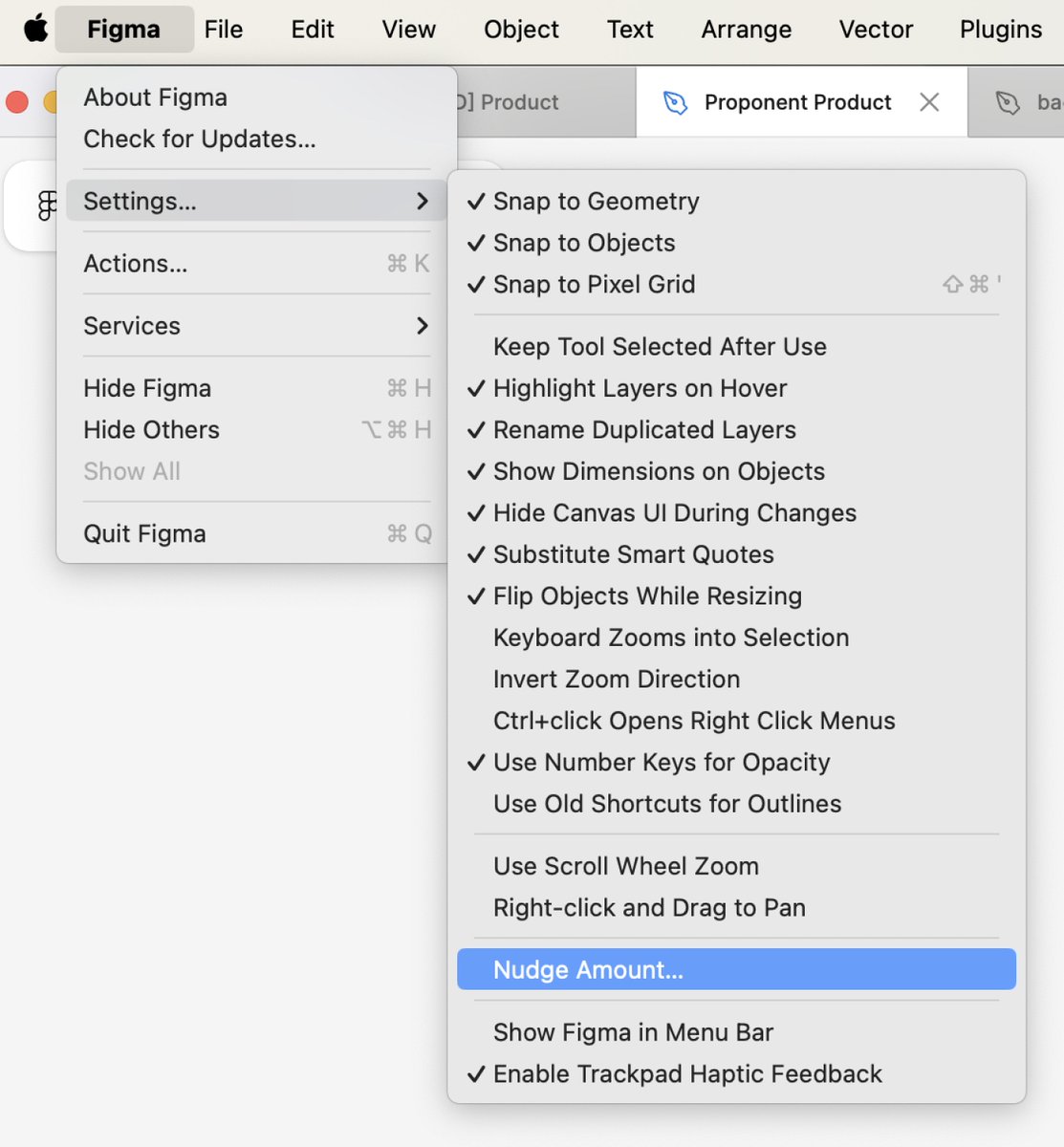ZichengGu's tweet image. Designers probably all know that Shift + arrow can speed up the element's movement in Figma.
I always assumed it was locked at 10px.
But you can actually set your own speed in 'Nudge amount' in settings. Great attention to details
#Productdesigner #uxdesign