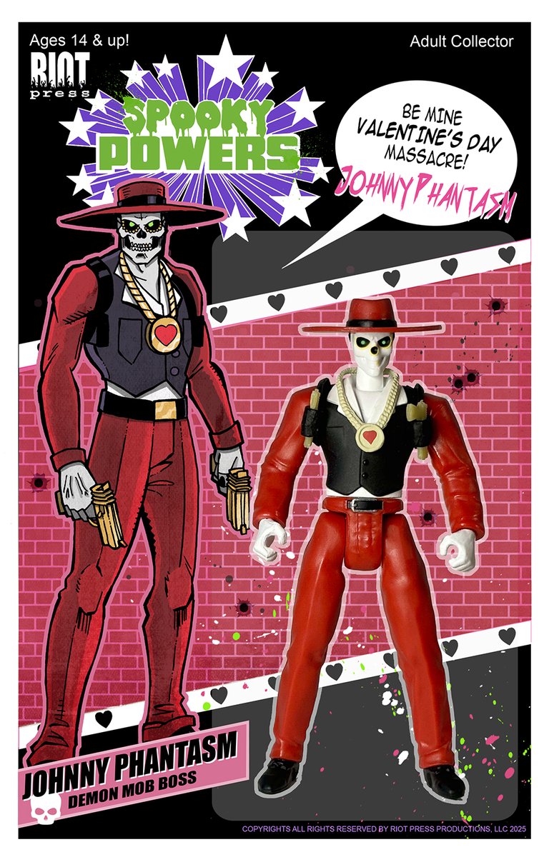 PatrickThomasP1's tweet photo. Johnny Phantasm Valentine's Days Massacre figure now available on @BigBadToyStore Go check it out and support indie comics and toys! #riotpress #indiecomics #indietoys #bigbadtoystore #BBTS #glyos @RiotPressComics
Here: https://t.co/WSLGLTvY2V