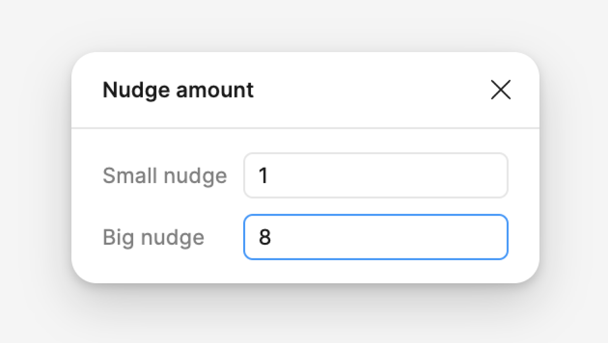 ZichengGu's tweet image. Designers probably all know that Shift + arrow can speed up the element's movement in Figma.
I always assumed it was locked at 10px.
But you can actually set your own speed in 'Nudge amount' in settings. Great attention to details
#Productdesigner #uxdesign