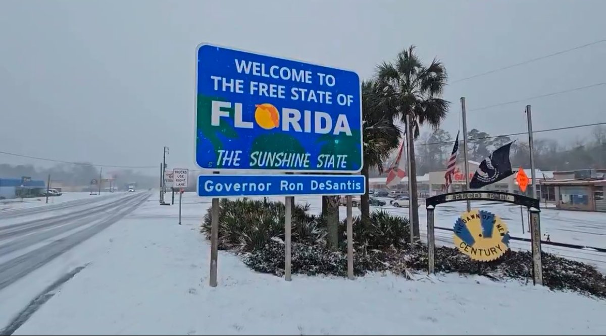 AuthenticFL's tweet photo. THIS is FLORIDA! βοΈπ¨οΈβοΈ So wild!
#WinterStormEnzo #Snow #SnowInFlorida #Florida #LoveAF #AuthenticFlorida https://t.co/cDSpMLsE3W