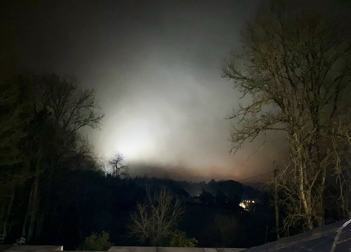 Tonight’s foggy view from the roof