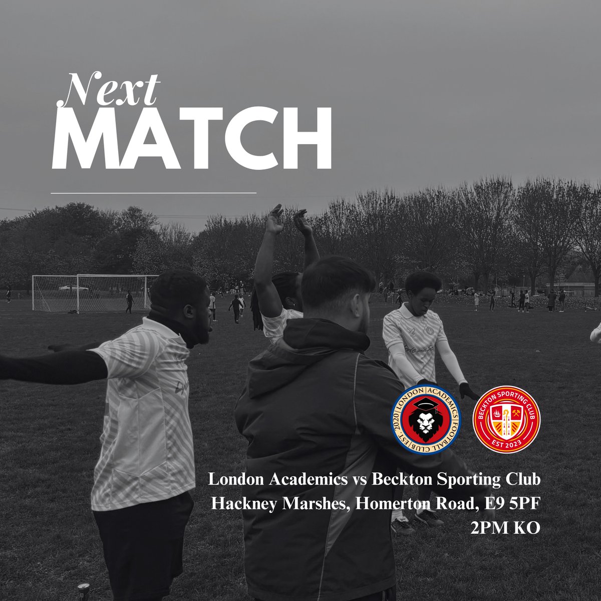BecktonSC's tweet photo. Big game at The Mecca of Grassroots Football... Hackney Marshes! 

Matchday vs London Academics FC https://t.co/6FBuk7xSpN