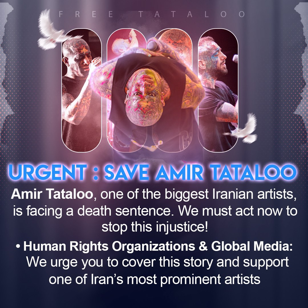thealiakbarr's tweet photo. Act Now 🚨
Amir Tataloo , a beloved Iranian artist , is facing a death sentence. Raise your voice and demand his freedom !Share this message and demand justice.
#StopTheExecution
#saveamirtataloo
#freetataloo
#amirtataloo
#tataloo https://t.co/Kv6M5WQKb9