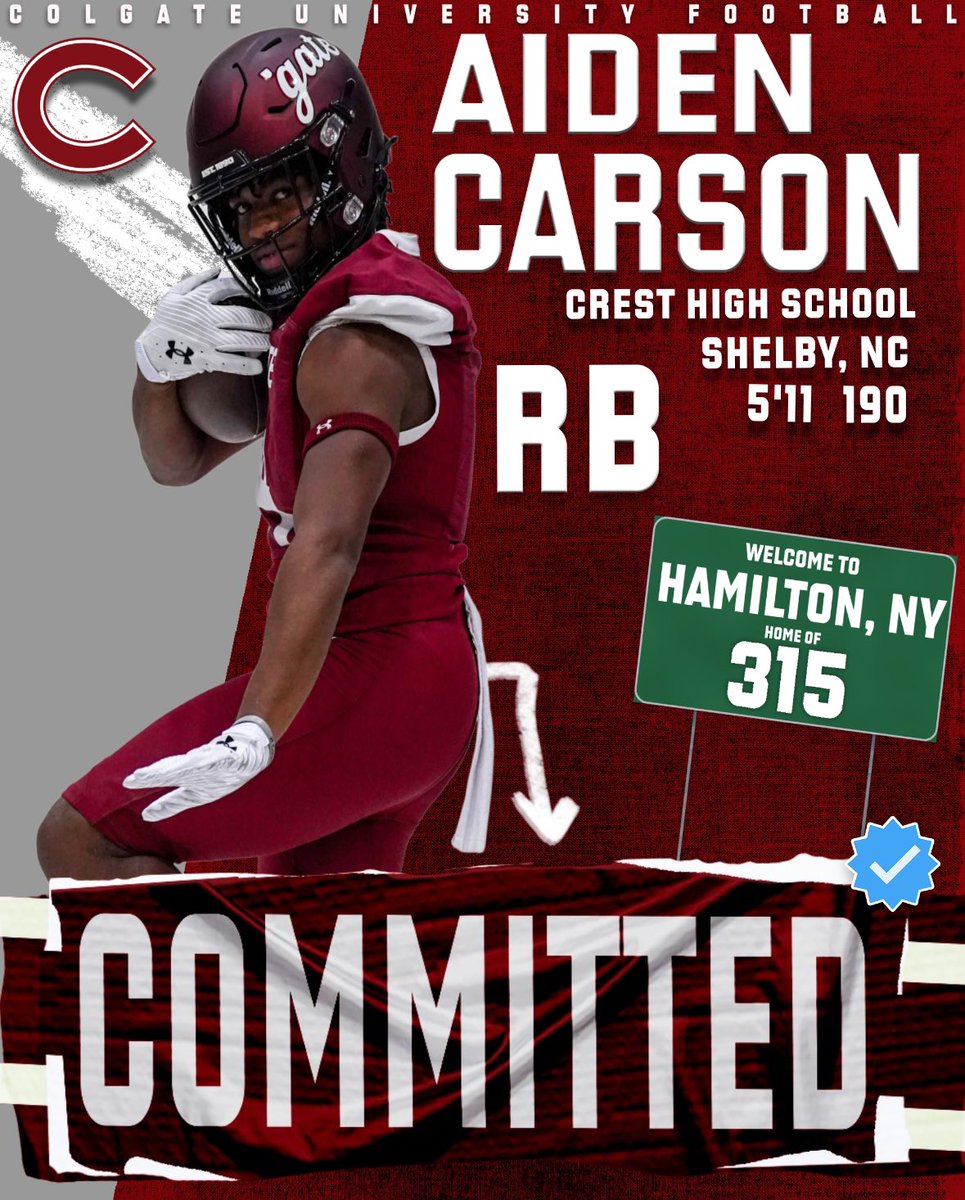 Aiden Carson (@aidencarson1) on Twitter photo 100% committed to the university of Colgate. Thankful for the opportunity! <a href="/ColgateFB/">Colgate Football</a> <a href="/ColgateAthletic/">Colgate Athletics</a> <a href="/Coach_IPace/">Ian Pace</a> <a href="/dobson_collins7/">Dobson Collins</a> <a href="/CrestFBRecruits/">Crest FB Recruiting</a> 100% committed to the university of Colgate. Thankful for the opportunity! <a href="/ColgateFB/">Colgate Football</a> <a href="/ColgateAthletic/">Colgate Athletics</a> <a href="/Coach_IPace/">Ian Pace</a> <a href="/dobson_collins7/">Dobson Collins</a> <a href="/CrestFBRecruits/">Crest FB Recruiting</a>