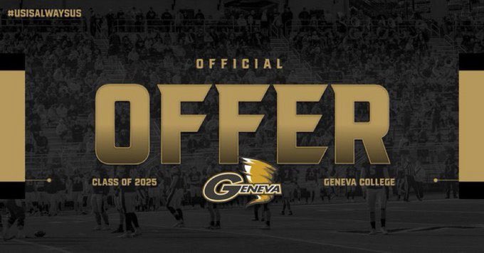 After a great talk with <a href="/CoachBensing/">Will Bensing</a> I’m
blessed to receive an offer from Gevenva College. <a href="/ChadLittle27/">Chad Little</a> <a href="/NorthstanlyFB/">North Stanly Football</a>