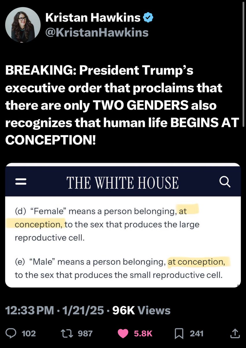 PastorMatt_J's tweet image. President Trump has established fetal personhood in his executive order concerning two genders

Theoretically this could be the foundation to establish that unborn babies have the protections provided by the 14th and 15th amendments of the US Constitution

If that can be…